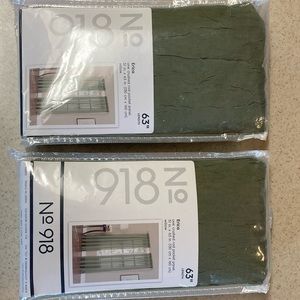 Sage green rod pocket curtain panels